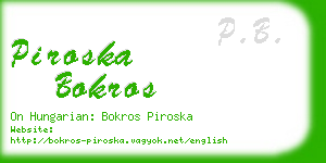 piroska bokros business card